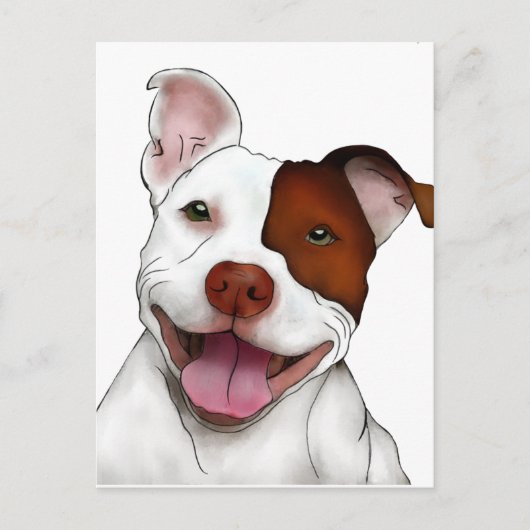 Happy Lächeln Pitbull Postkarte (Vorderseite)