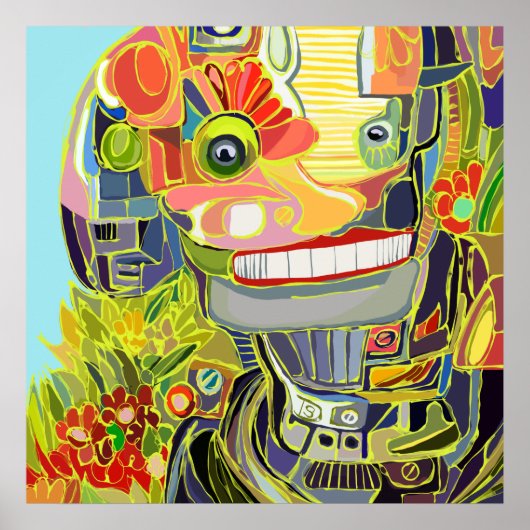Happy Lächeln Robot Selfie mit der Natur, Ein Tag  Poster (Vorne)