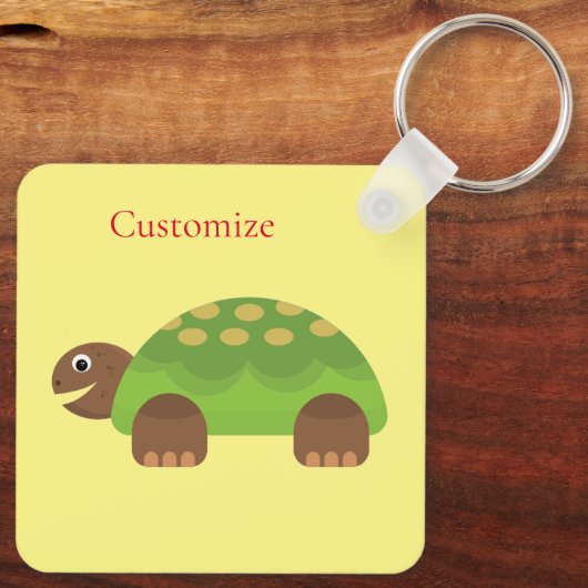 Happy Lächeln Schildkröte Thunder_Cove Schlüsselanhänger (Rückseite)