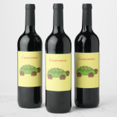 Happy Lächeln Schildkröte Thunder_Cove Weinetikett (Flaschen)