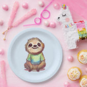 Happy Lächeln Sitzen entspannt Pappteller (Party)