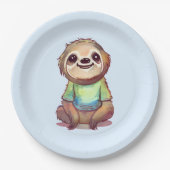 Happy Lächeln Sitzen entspannt Pappteller (Vorderseite)