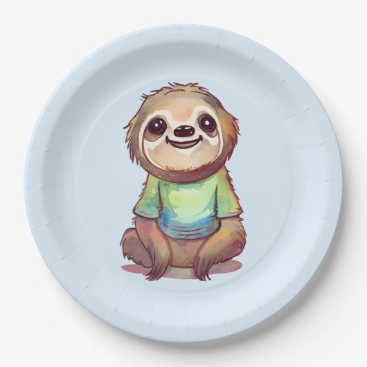 Happy Lächeln Sitzen entspannt Pappteller (Vorderseite)