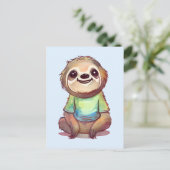 Happy Lächeln Sitzen entspannt Postkarte (Stehend Vorderseite)