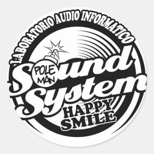 Happy Lächeln Stile Runder Aufkleber (Vorderseite)