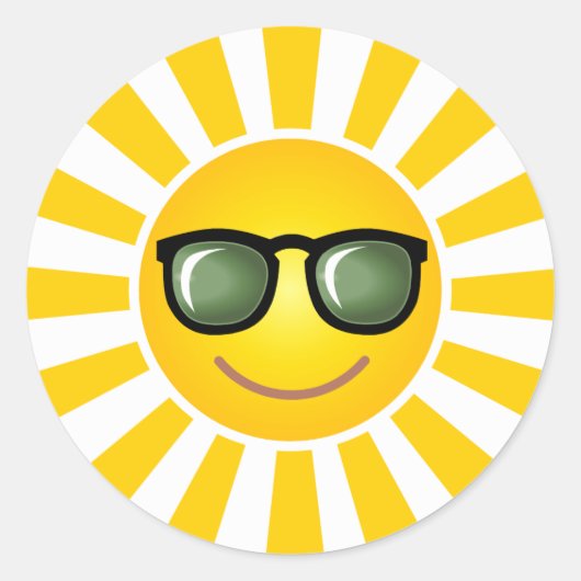 Happy Lächeln Sun Sticker (Vorderseite)