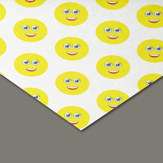 Happy Lächeln Yellow Emoji Muster Seidenpapier
