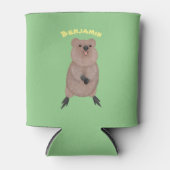 Happy lächelnd niedliche Quokka Cartoon Design Dosenkühler (Vorderseite)