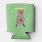 Happy lächelnd niedliche Quokka Cartoon Design Dosenkühler (Rückseite)
