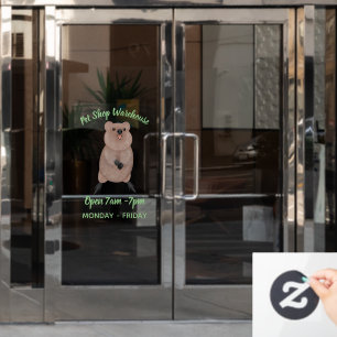 Happy lächelnd niedliche Quokka Cartoon Design Fensteraufkleber
