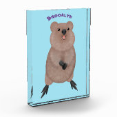 Happy lächelnd niedliche Quokka Cartoon Design Fotoblock (Links)