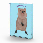 Happy lächelnd niedliche Quokka Cartoon Design Fotoblock (Rechts)