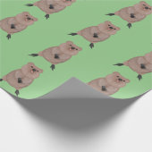 Happy lächelnd niedliche Quokka Cartoon Design Geschenkpapier (Ecke)