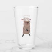 Happy lächelnd niedliche Quokka Cartoon Design Glas (Rückseite)