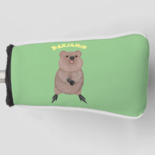 Happy lächelnd niedliche Quokka Cartoon Design Golf Headcover