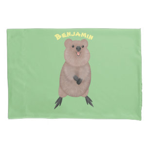 Happy lächelnd niedliche Quokka Cartoon Design Kissenbezug