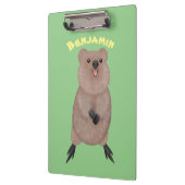 Happy lächelnd niedliche Quokka Cartoon Design Klemmbrett (Links)