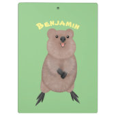 Happy lächelnd niedliche Quokka Cartoon Design Klemmbrett (Rückseite)