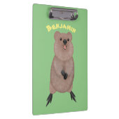 Happy lächelnd niedliche Quokka Cartoon Design Klemmbrett (Rechts)