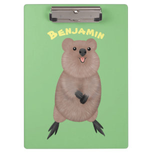 Happy lächelnd niedliche Quokka Cartoon Design Klemmbrett