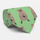 Happy lächelnd niedliche Quokka Cartoon Design Krawatte (Gerollt)