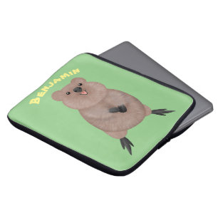 Happy lächelnd niedliche Quokka Cartoon Design Laptopschutzhülle