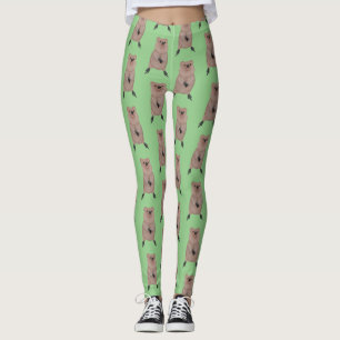 Happy lächelnd niedliche Quokka Cartoon Design Leggings