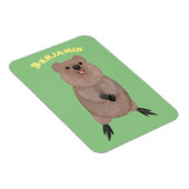 Happy lächelnd niedliche Quokka Cartoon Design Magnet (Rechte Seite)
