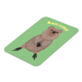 Happy lächelnd niedliche Quokka Cartoon Design Magnet (Linke Seite)