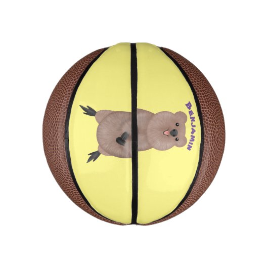 Happy lächelnd niedliche Quokka Cartoon Design Mini Basketball (Vertikal)