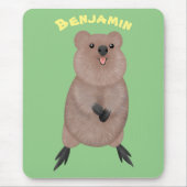 Happy lächelnd niedliche Quokka Cartoon Design Mousepad (Vorne)
