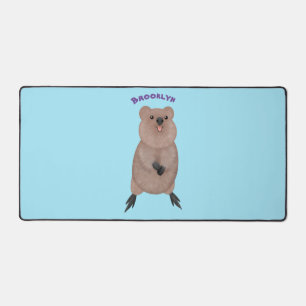 Happy lächelnd niedliche Quokka Cartoon Design Schreibtischunterlage