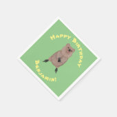 Happy lächelnd niedliche Quokka Cartoon Design Serviette (Ecke)