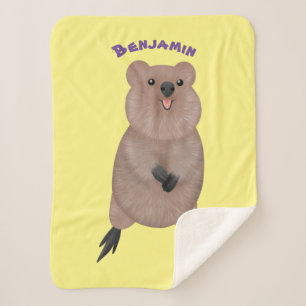 Happy lächelnd niedliche Quokka Cartoon Design Sherpadecke