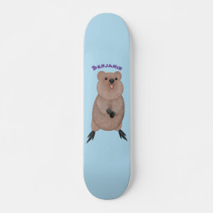 Happy lächelnd niedliche Quokka Cartoon Design Skateboard