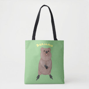 Happy lächelnd niedliche Quokka Cartoon Design Tasche