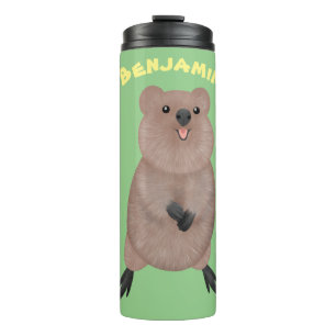 Happy lächelnd niedliche Quokka Cartoon Design Thermosbecher