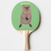 Happy lächelnd niedliche Quokka Cartoon Design Tischtennis Schläger (Rückseite)