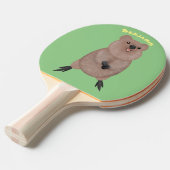 Happy lächelnd niedliche Quokka Cartoon Design Tischtennis Schläger (Vorderseite)