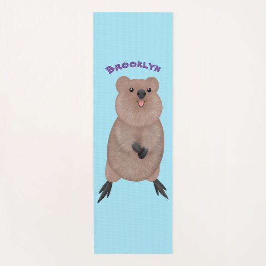 Happy lächelnd niedliche Quokka Cartoon Design Yogamatte (Vorderseite)