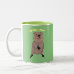 Happy lächelnd niedliche Quokka Cartoon Design Zweifarbige Tasse