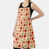 Happy lächelnd pflanzliches Hintergrundmuster Cart Schürze (InSitu)