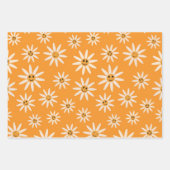 Happy lächelnd Retro-Weiße Blume Muster Geschenkpapier Set (Vorderseite)