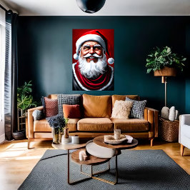 Happy lächelnd Weihnachtsmann | AI Art Poster