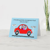 Happy Lady hat gerade die Fahrprüfkarte bestanden Karte (Vorderseite)