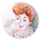 Happy Lady Keramikknauf (Vorderseite)