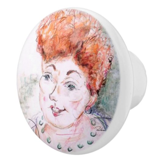 Happy Lady Keramikknauf (Rechts)