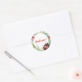 Happy Ladybug Birthday Danke Runder Aufkleber (Umschlag)