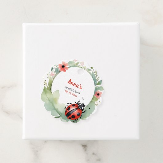 Happy Ladybug Birthday Geschenkanhänger (Beispiel)
