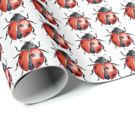 Happy Ladybug Birthday Geschenkpapier (Rolleneckpunkt)